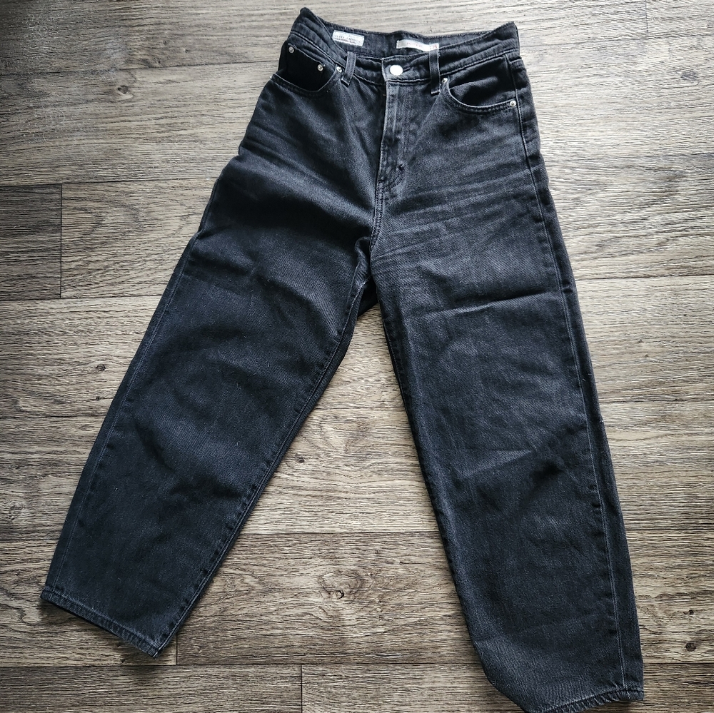 Levis Black Balloon Leg Fit Denim Jeans Size 25